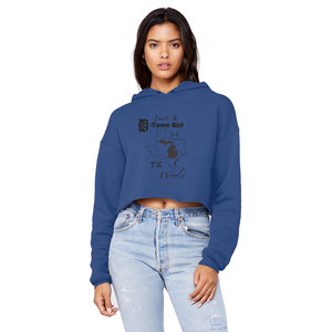 SMF D-Town Girl TX World Cropped Hoodie