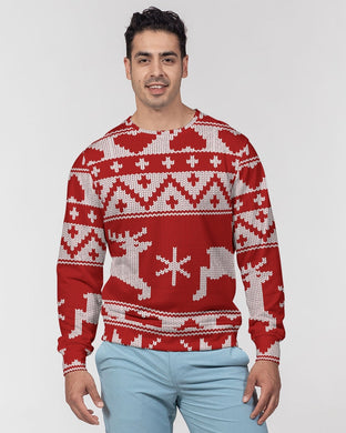Cheerful Masculine Classic French Terry Crewneck Pullover