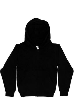 Youth Midweight Hooded Full-Zip Black Sweatshirt