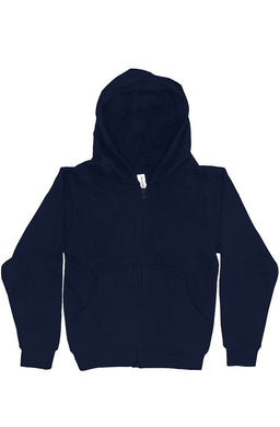 Youth Midweight Hooded Full-Zip Navy Sweatshirt