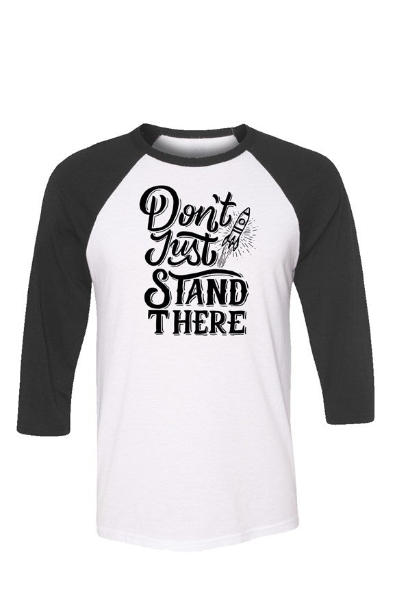 SMF Don't Just Stand There Dark Grey Baseball Tee