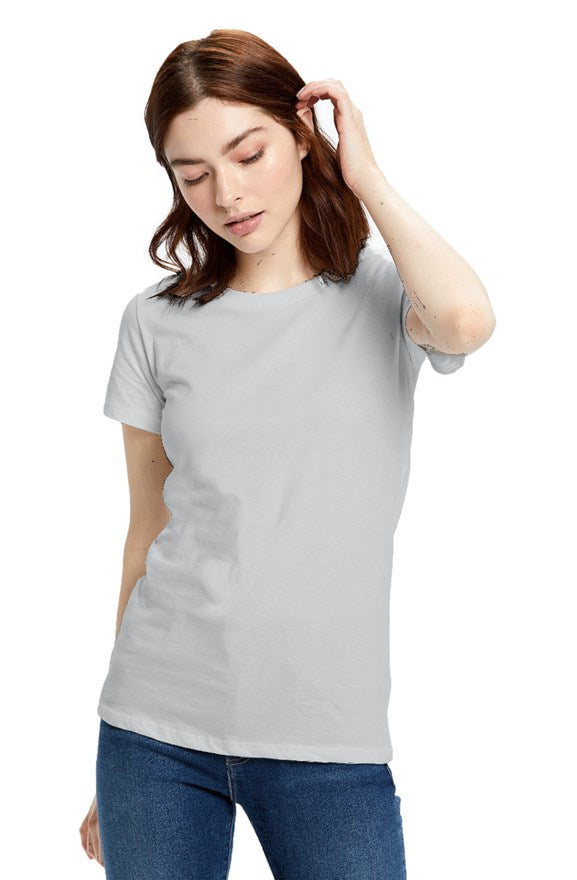 Silver Feminine Short Sleeve Crew T-Shirt