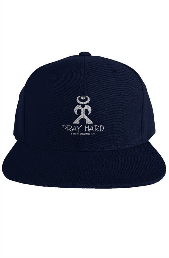 Navy Pray Hard Premium Snapback