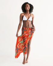 Load image into Gallery viewer, Paradise Floral Deep Orange Swim Cover Up