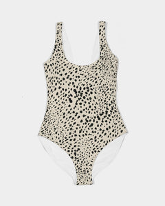 Cheetah Cream Feminine One-Piece Swimsuit