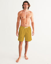 Load image into Gallery viewer, Yellow Plaid Masculine Swim Trunk