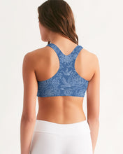 Load image into Gallery viewer, Blue Floral Women&#39;s Seamless Sports Bra