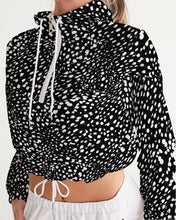 Load image into Gallery viewer, Cheetah black Women&#39;s Cropped Windbreaker