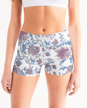 Load image into Gallery viewer, JACOBEAN FLORAL Women&#39;s Mid-Rise Yoga Shorts