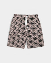 Load image into Gallery viewer, Pink Leaf Geo Masculine Youth Swim Trunk