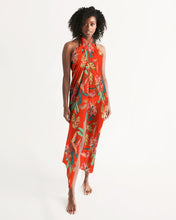 Load image into Gallery viewer, Paradise Floral Deep Orange Swim Cover Up