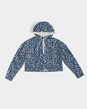 Load image into Gallery viewer, Navy Liberty Floral Women&#39;s Cropped Windbreaker
