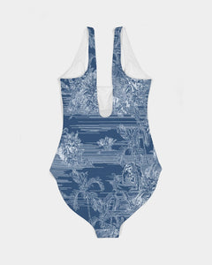 Blue Tiger Scene Feminine One-Piece Swimsuit