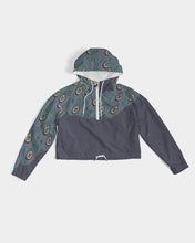 Load image into Gallery viewer, Peacock Tails Women&#39;s Cropped Windbreaker