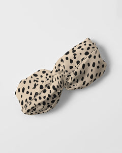 Cheetah Cream Twist Knot Headband Set