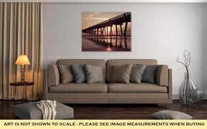 Gallery Wrapped Canvas, Jacksonville Beach Fishing Pier In Early Morning