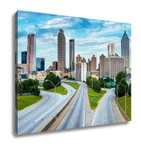 Gallery Wrapped Canvas, City Of Atlantgeorgidowntown Skyline And Highway