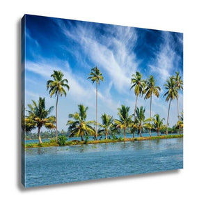 Gallery Wrapped Canvas, Kerala Travel Tourism Palms At Kerala Backwaters Allepey Kerala India This Is