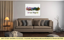 Load image into Gallery viewer, Gallery Wrapped Canvas, Grand Rapids Skyline In Watercolor