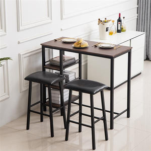 Wood Grain Bar Table with Soft Bag Bar Stools
