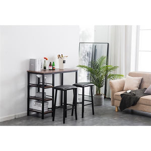 Wood Grain Bar Table with Soft Bag Bar Stools